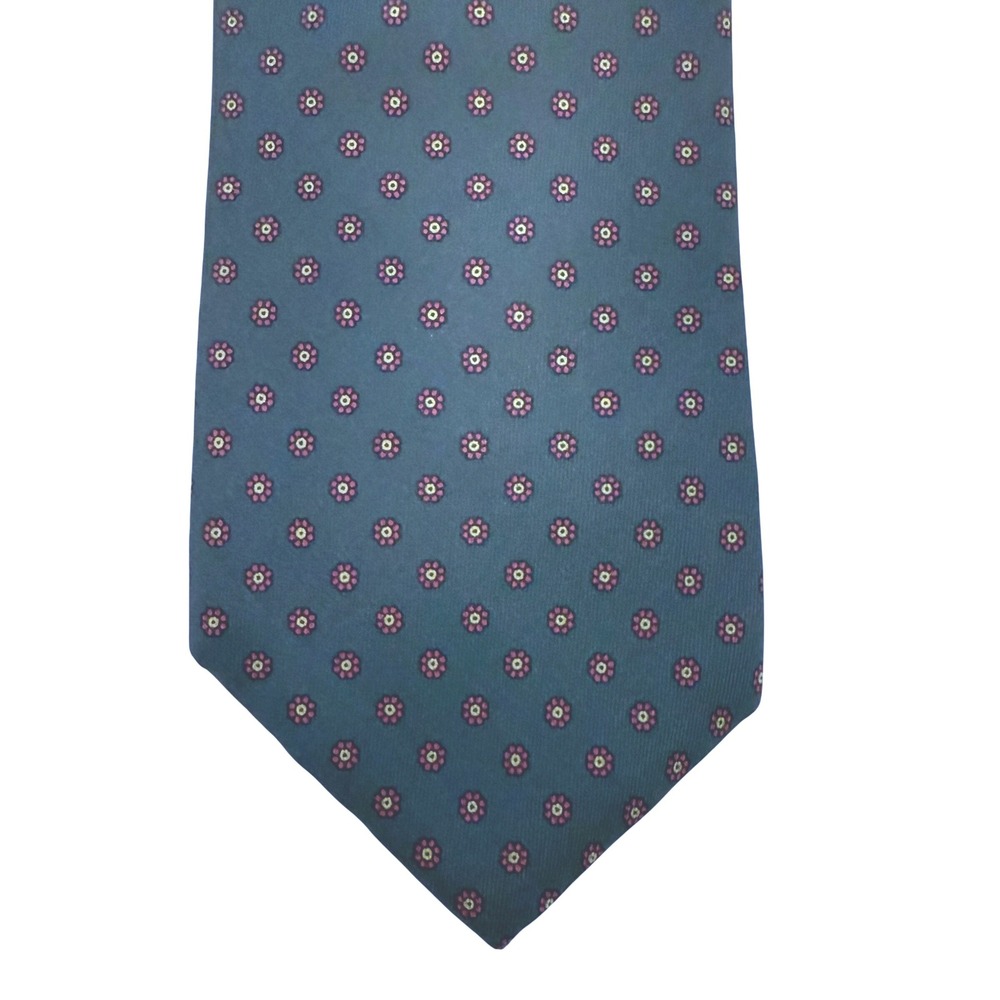 Liberty of London Men's Necktie‎ 100% Silk Blue Pink Floral Made in USA